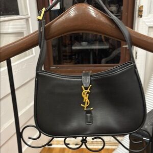YSL Black Leather Shoulder Bag